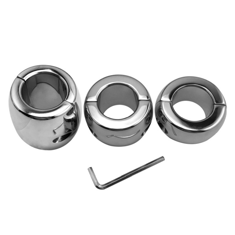 Stainless Steel Chastity Device Heavy Scrotal Bondage Ring Fetish Sex Toy For Men - 6