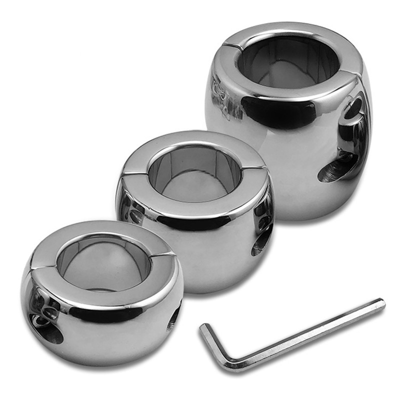 Stainless Steel Chastity Device Heavy Scrotal Bondage Ring Fetish Sex Toy For Men - 3