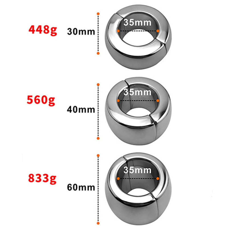 Stainless Steel Chastity Device Heavy Scrotal Bondage Ring Fetish Sex Toy For Men - 1