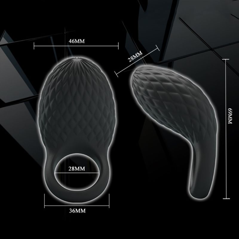 Waterproof Rechargeable Full Silicone Vibrating Cock Ring Powerful Penis Vibrator With Clitorial Stimulation Vibes - 4