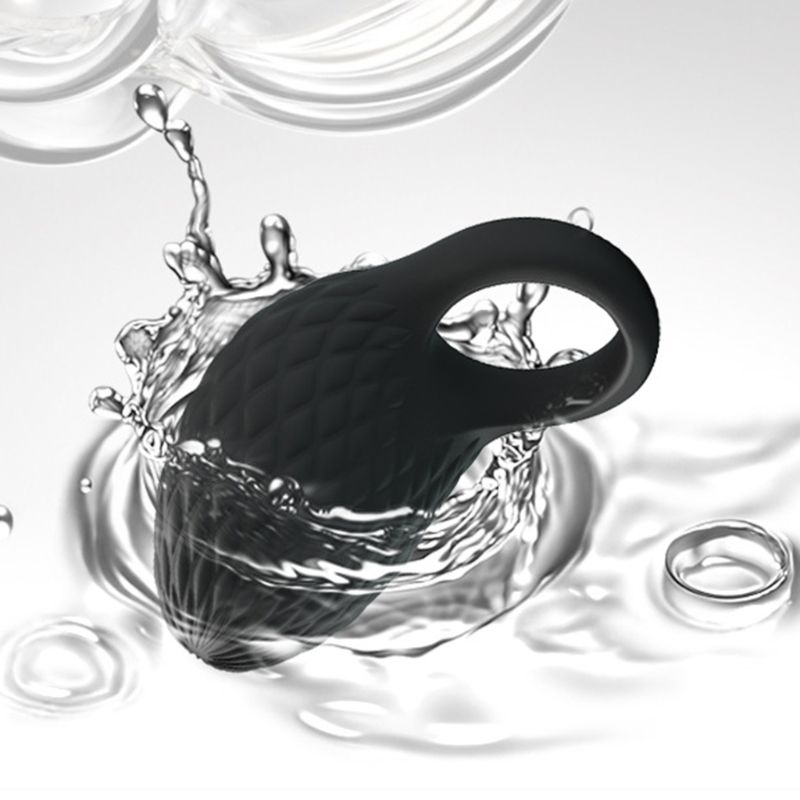 Waterproof Rechargeable Full Silicone Vibrating Cock Ring Powerful Penis Vibrator With Clitorial Stimulation Vibes - 3