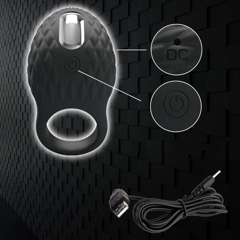 Waterproof Rechargeable Full Silicone Vibrating Cock Ring Powerful Penis Vibrator With Clitorial Stimulation Vibes - 2