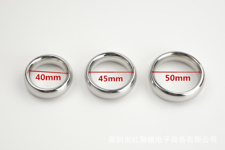 Heavyweight 304 Stainless Steel Male Enhancement Ring 404550mm Adjustable Cockring Adult Sex Toy For Men Smooth Penis And Ball Ring - 2