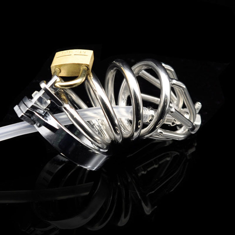 Stainless Steel Male Chastity Device Urethral Catheter Cock Rings Bondage Locks For Intimate Mens Pleasure - 2
