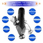 Double Vibrator Condoms For Men Reusable Condom Penis Sleeve Dick Extender Cock Enlargement Adult Sex Toys Man Intimate Goods - 4
