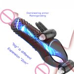 Double Vibrator Condoms For Men Reusable Condom Penis Sleeve Dick Extender Cock Enlargement Adult Sex Toys Man Intimate Goods - 2