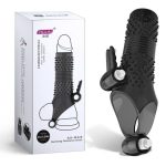 Double Vibrator Condoms For Men Reusable Condom Penis Sleeve Dick Extender Cock Enlargement Adult Sex Toys Man Intimate Goods