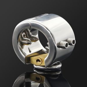 Chastity Ring Piercing Chamber Ball Stretcher Lock Metal Scrotum Pendant Testis Weight Cock Cbt Devices