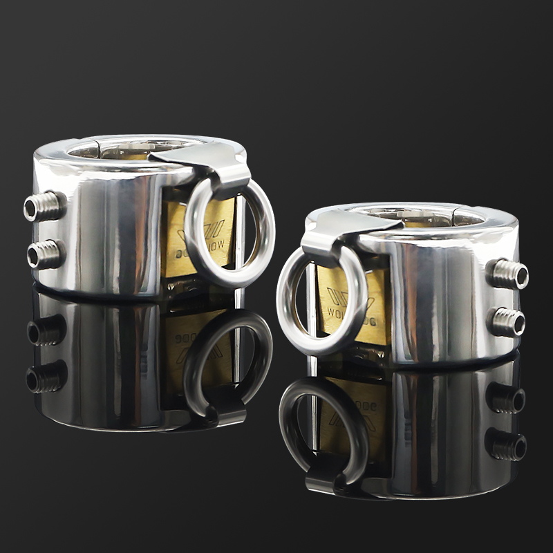 Stainless Steel Male Chastity Piercing Ring Scrotum Pendant Testis Weight Cbt Ball Stretcher Lock Device - 4