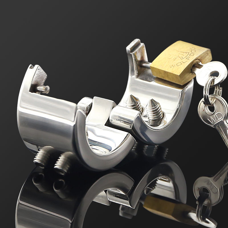 Stainless Steel Male Chastity Piercing Ring Scrotum Pendant Testis Weight Cbt Ball Stretcher Lock Device - 3