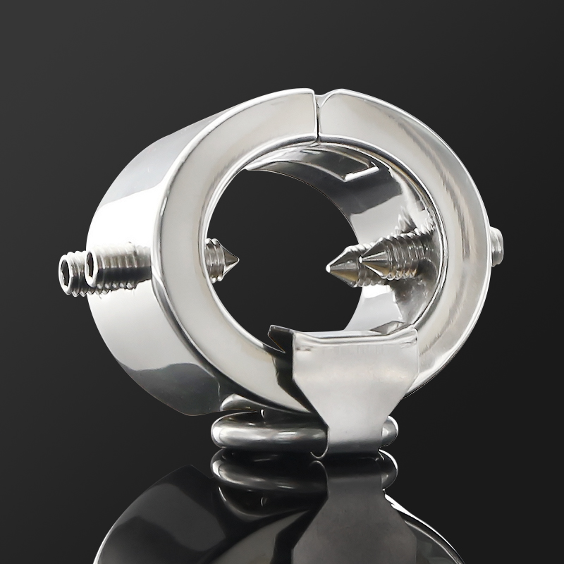 Stainless Steel Male Chastity Piercing Ring Scrotum Pendant Testis Weight Cbt Ball Stretcher Lock Device - 2