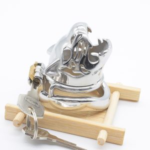 Chastity Cage Leopard Cock Stainless Steel Male Bdsm Bondage Device Tiger Lock Penis Sex Toys For Aficionados - 2