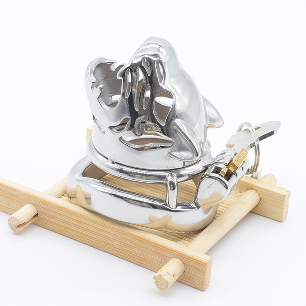 Leopard Design Stainless Steel Male Chastity Cage Bdsm Bondage Tiger Lock Penis Toy For Bdsm Enthusiasts - 18