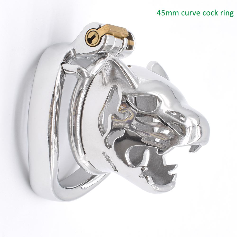 Leopard Design Stainless Steel Male Chastity Cage Bdsm Bondage Tiger Lock Penis Toy For Bdsm Enthusiasts - 15