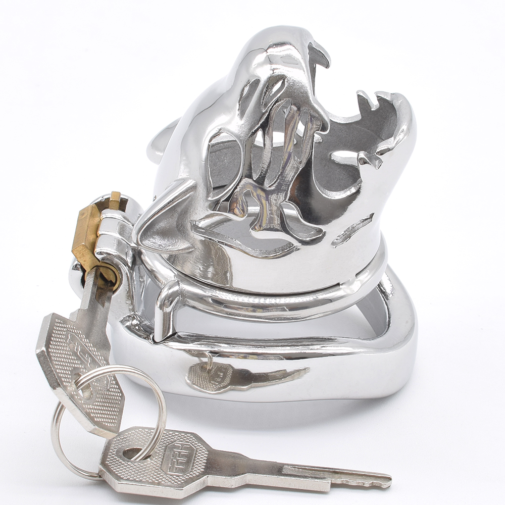 Leopard Design Stainless Steel Male Chastity Cage Bdsm Bondage Tiger Lock Penis Toy For Bdsm Enthusiasts - 13
