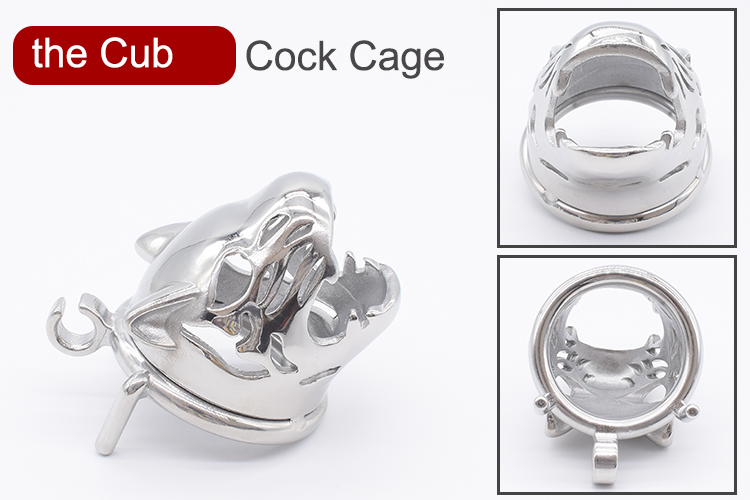 Leopard Design Stainless Steel Male Chastity Cage Bdsm Bondage Tiger Lock Penis Toy For Bdsm Enthusiasts - 3