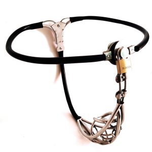 Male Chastity Cage Stainless Steel Belt Pants Strapon Cock Lock Penis Bdsm Bondage Device Cbt Sex Toys For Men - 2