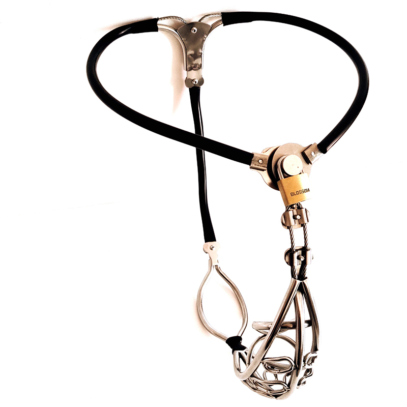 Stainless Steel Male Chastity Cage Bdsm Cbt Bondage Device Penis Lock Strapon Adult Sex Toys For Men - 9