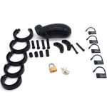 Male Cock Cage Breathable Plastic Chastity Device Various 5 Sizes Ring With Brass Lock Sex Products Penis - 5