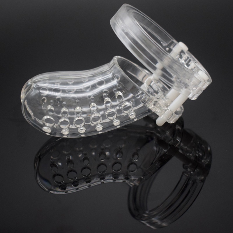 Male Chastity Device Breathable Plastic Cock Cage Various Sizes Secure Brass Lock Intimate Adult Sex Toy - 23