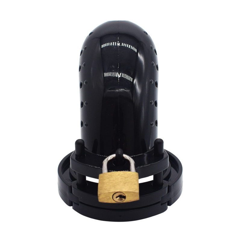 Male Chastity Device Breathable Plastic Cock Cage Various Sizes Secure Brass Lock Intimate Adult Sex Toy - 14