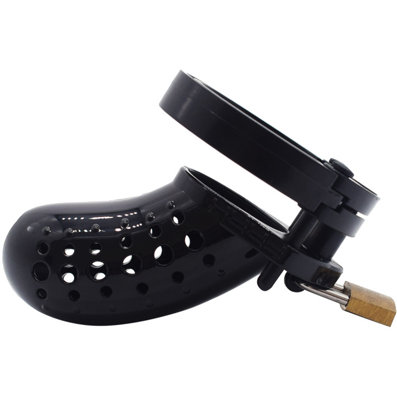 Male Chastity Device Breathable Plastic Cock Cage Various Sizes Secure Brass Lock Intimate Adult Sex Toy - 13