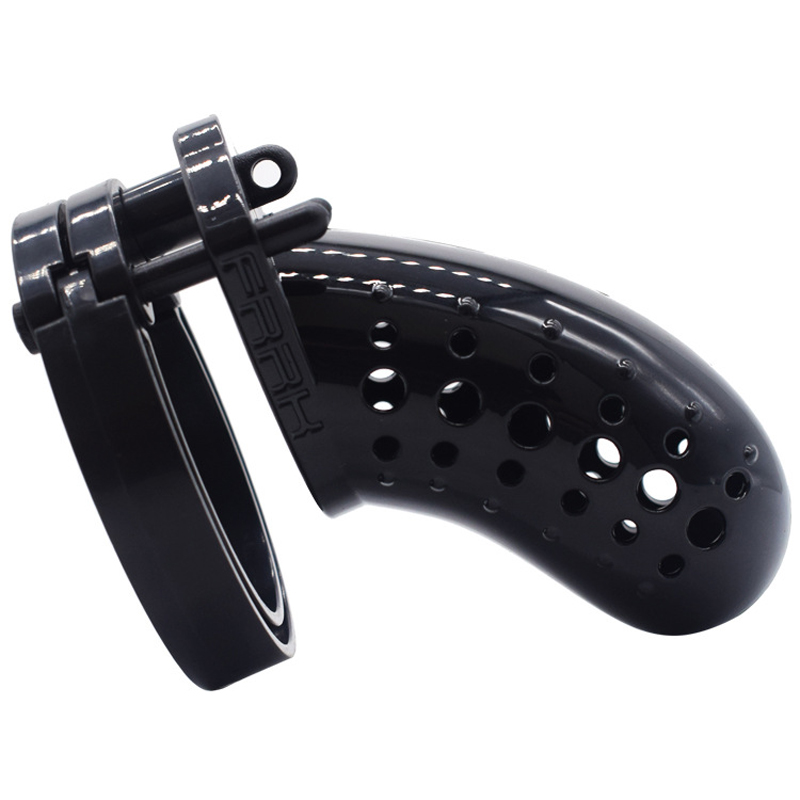 Male Chastity Device Breathable Plastic Cock Cage Various Sizes Secure Brass Lock Intimate Adult Sex Toy - 12