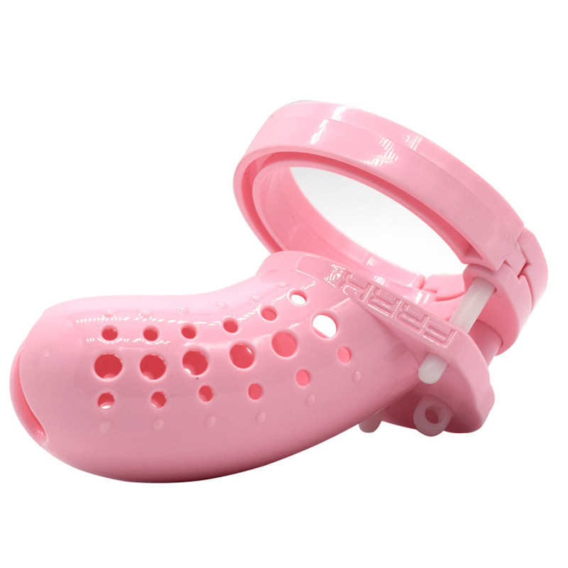 Male Chastity Device Breathable Plastic Cock Cage Various Sizes Secure Brass Lock Intimate Adult Sex Toy - 8