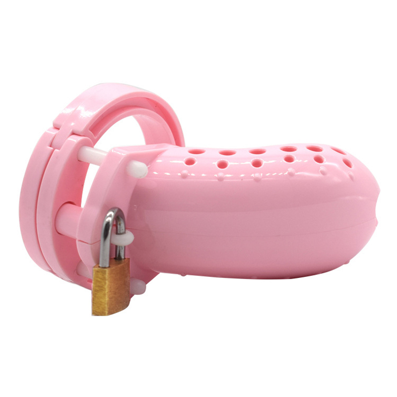 Male Chastity Device Breathable Plastic Cock Cage Various Sizes Secure Brass Lock Intimate Adult Sex Toy - 7