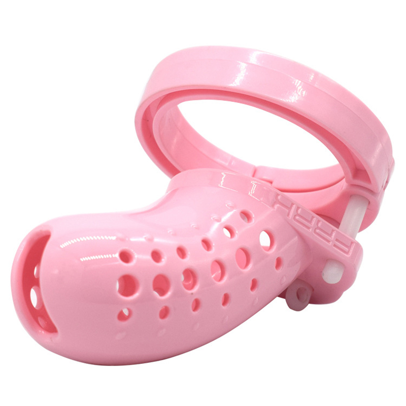 Male Chastity Device Breathable Plastic Cock Cage Various Sizes Secure Brass Lock Intimate Adult Sex Toy - 4