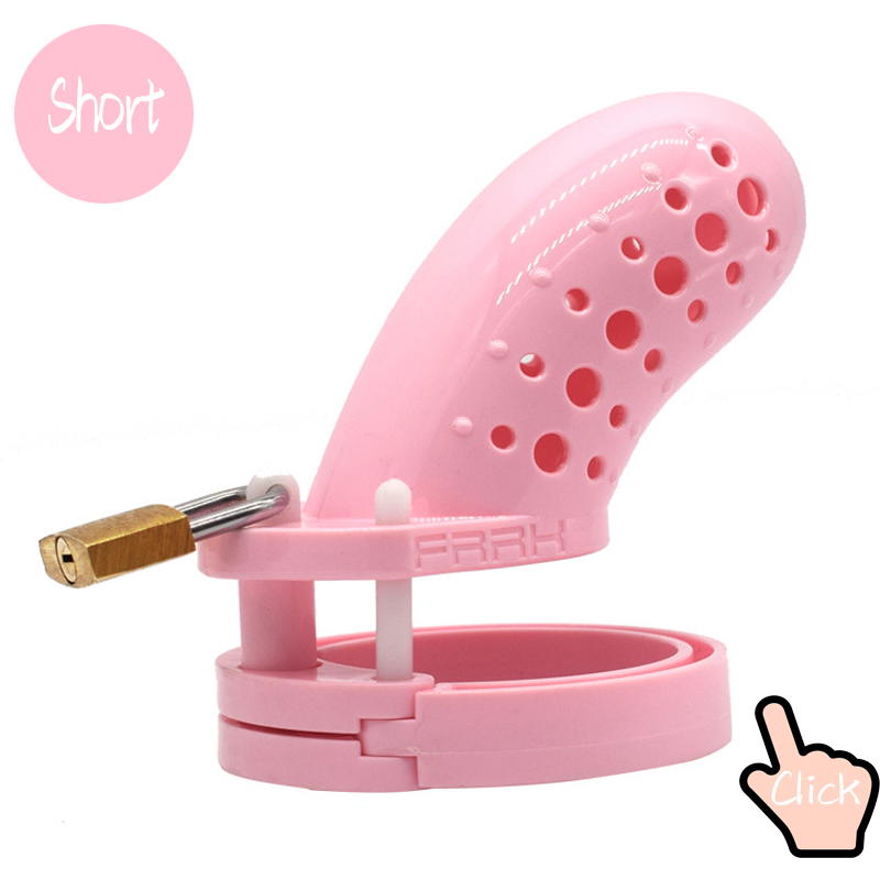 Male Chastity Device Breathable Plastic Cock Cage Various Sizes Secure Brass Lock Intimate Adult Sex Toy - 2