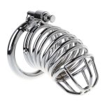 Prison Bird Male Stainless Steel Cock Cage Penis Ring Chastity Device Catheter With Stealth Lock Adult Sex Toy - 3