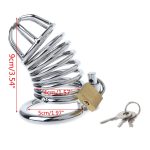 Prison Bird Male Stainless Steel Cock Cage Penis Ring Chastity Device Catheter With Stealth Lock Adult Sex Toy - 2