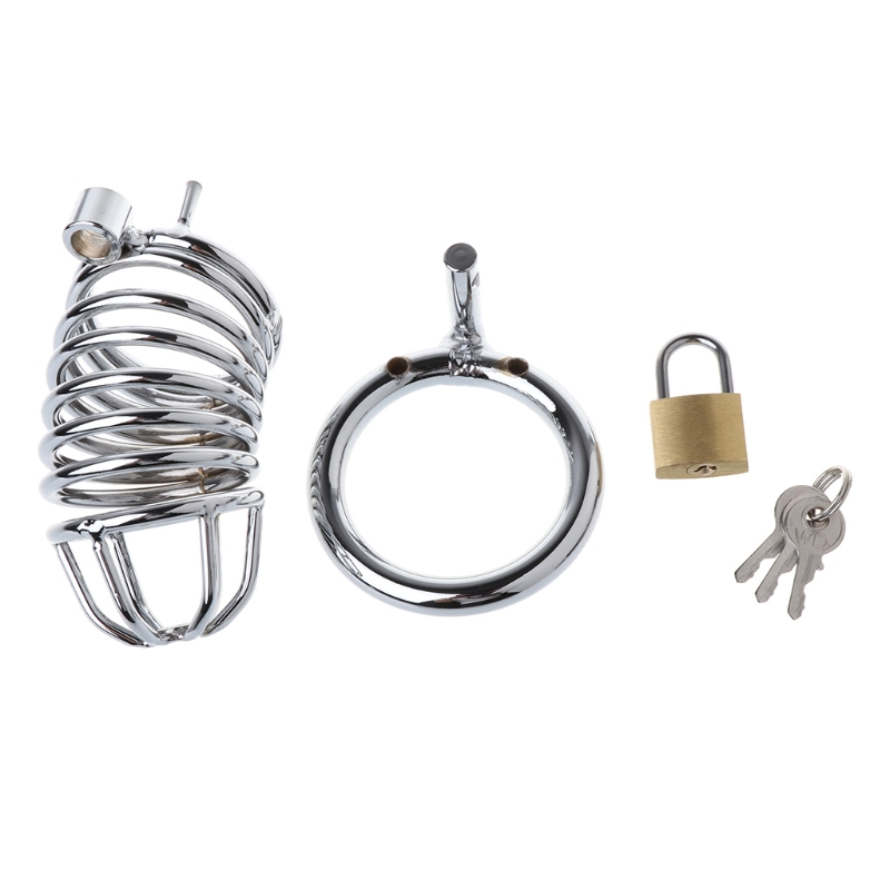 Male Chastity Device Prison Bird Stainless Steel Cock Cage Penis Ring Catheter Stealth Lock Adult Pleasure Toy - 5