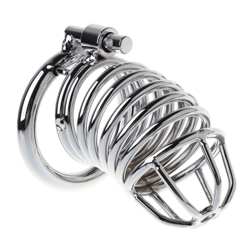 Male Chastity Device Prison Bird Stainless Steel Cock Cage Penis Ring Catheter Stealth Lock Adult Pleasure Toy - 3