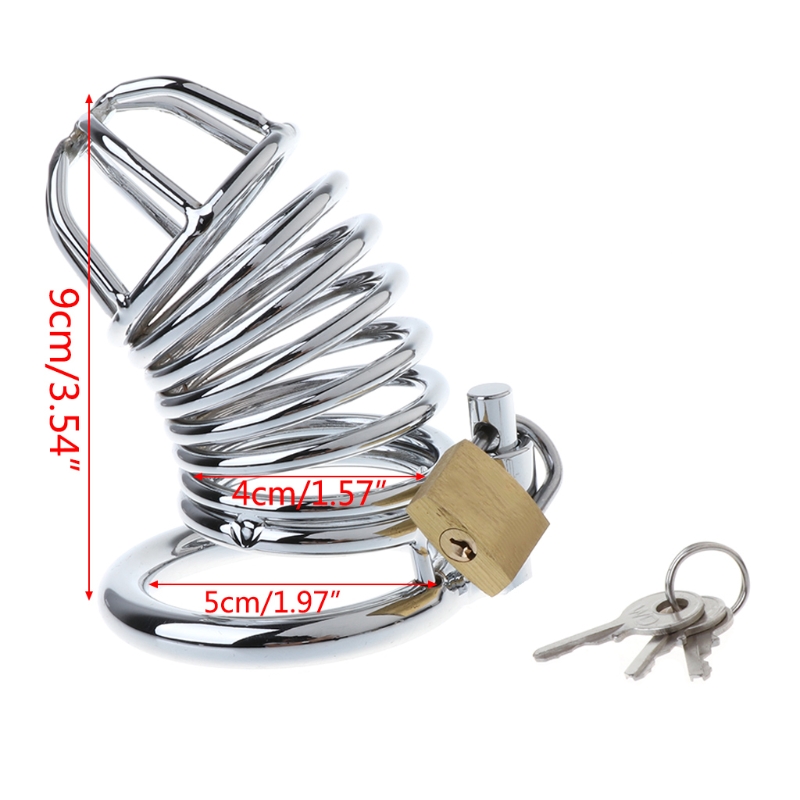 Male Chastity Device Prison Bird Stainless Steel Cock Cage Penis Ring Catheter Stealth Lock Adult Pleasure Toy - 1