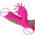 Oral Sex Penis Ring Vibrator Rotation Tongue Licking Clitoris Stimulator Toy For Couples Male Silicone Cock Rings