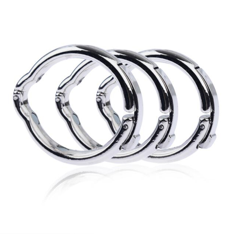 Adjustable Magnetic Metal Cock Ring Glans Sheath Male Enhancement Chastity Sex Toy For Men - 13