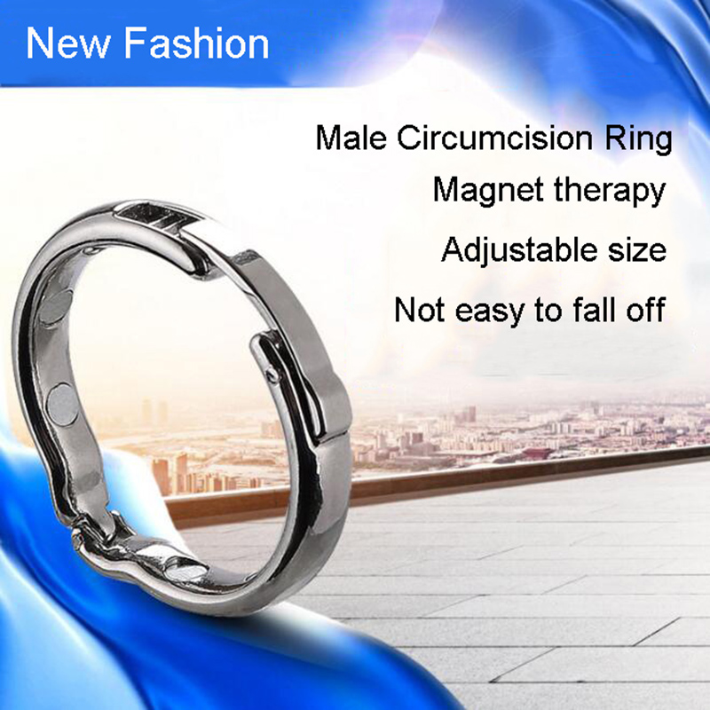 Adjustable Magnetic Metal Cock Ring Glans Sheath Male Enhancement Chastity Sex Toy For Men - 12
