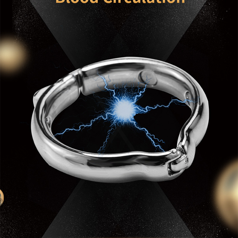 Adjustable Magnetic Metal Cock Ring Glans Sheath Male Enhancement Chastity Sex Toy For Men - 7