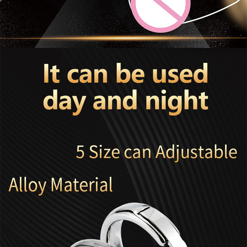 Adjustable Magnetic Metal Cock Ring Glans Sheath Male Enhancement Chastity Sex Toy For Men - 5