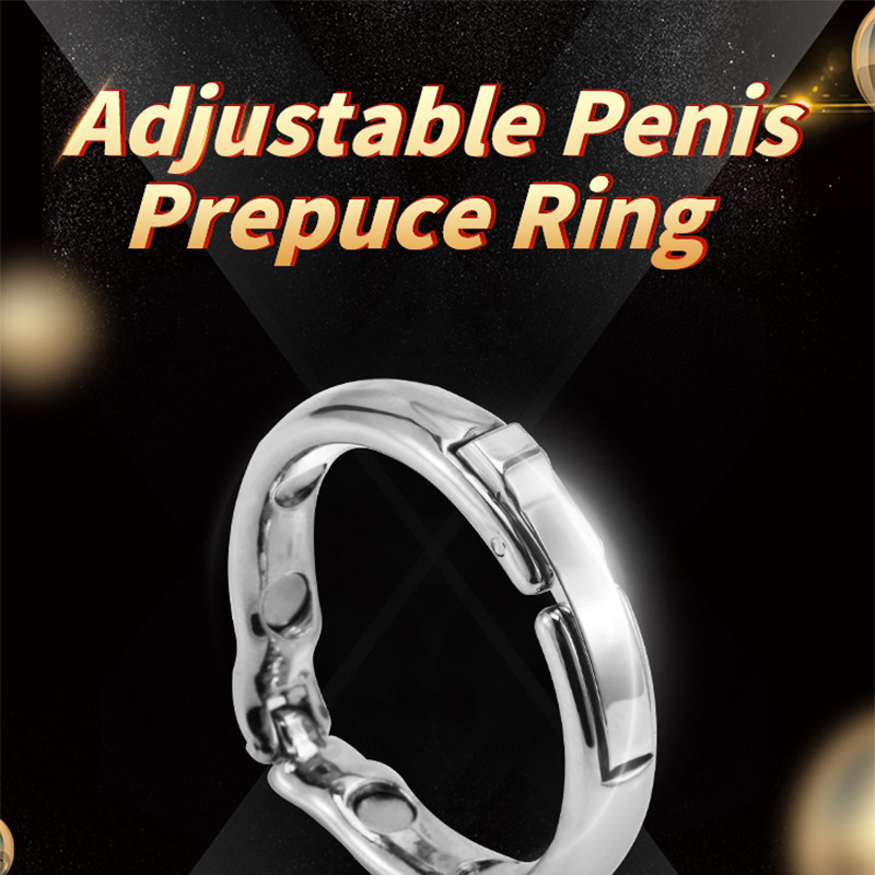 Adjustable Magnetic Metal Cock Ring Glans Sheath Male Enhancement Chastity Sex Toy For Men - 1