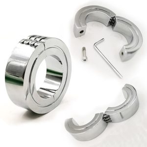 Stainless Steel Scrotum Metal Cock Ring Cbt Ball Stretchers Weight Chrome Finish Bdsm Bondage Sex Toys For Male - 2