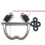 Stainless Steel Penis Ring Male Chastity Cage Dick Erection Device Metal Cock Scrotum Crusher Stretcher Men Gay Sex Toy - 4