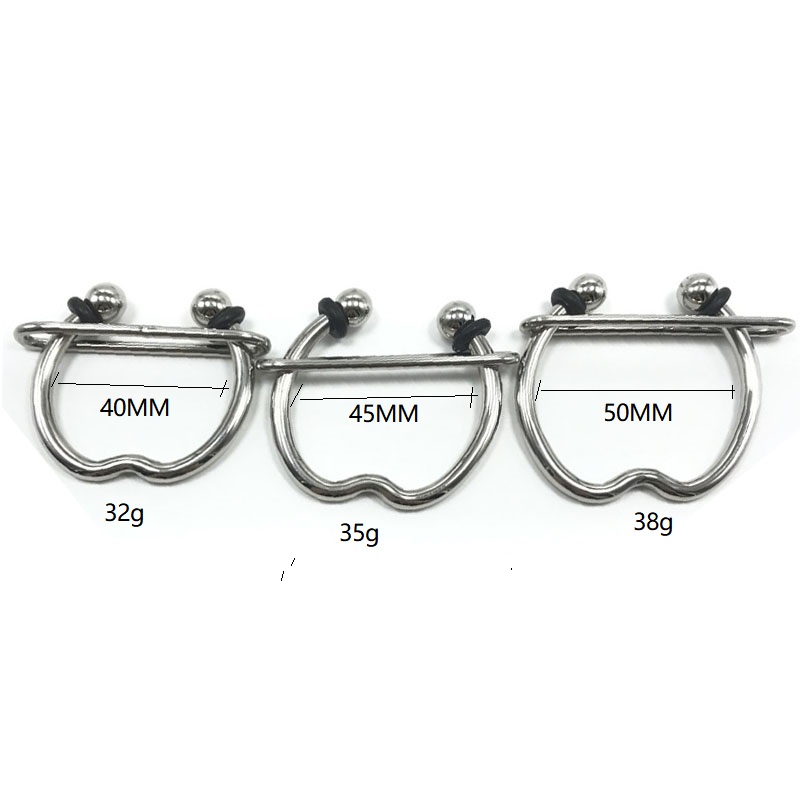 Stainless Steel Male Chastity Device Erection Aid Scrotum Stretcher Penis Ring For Men Gay Sex Toy - 4