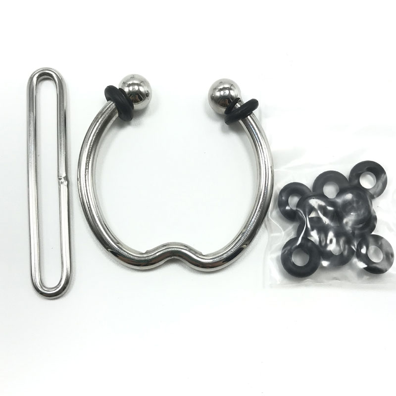 Stainless Steel Male Chastity Device Erection Aid Scrotum Stretcher Penis Ring For Men Gay Sex Toy - 1