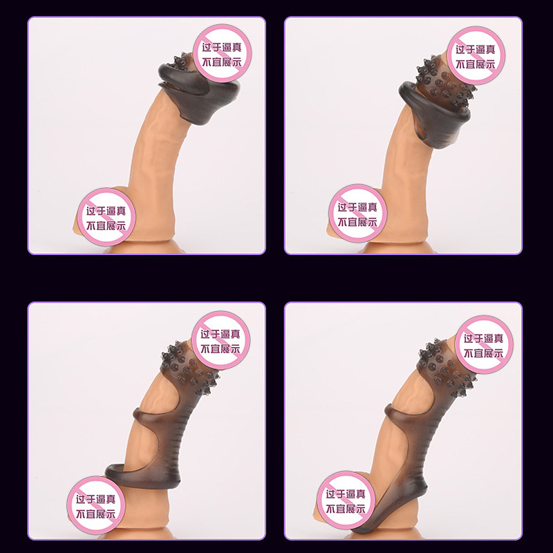 Male Enhancement Condom Sleeve Delay Ejaculation Lock Penis Extender Erection Enhancer Adult Intimate Sex Toy - 2
