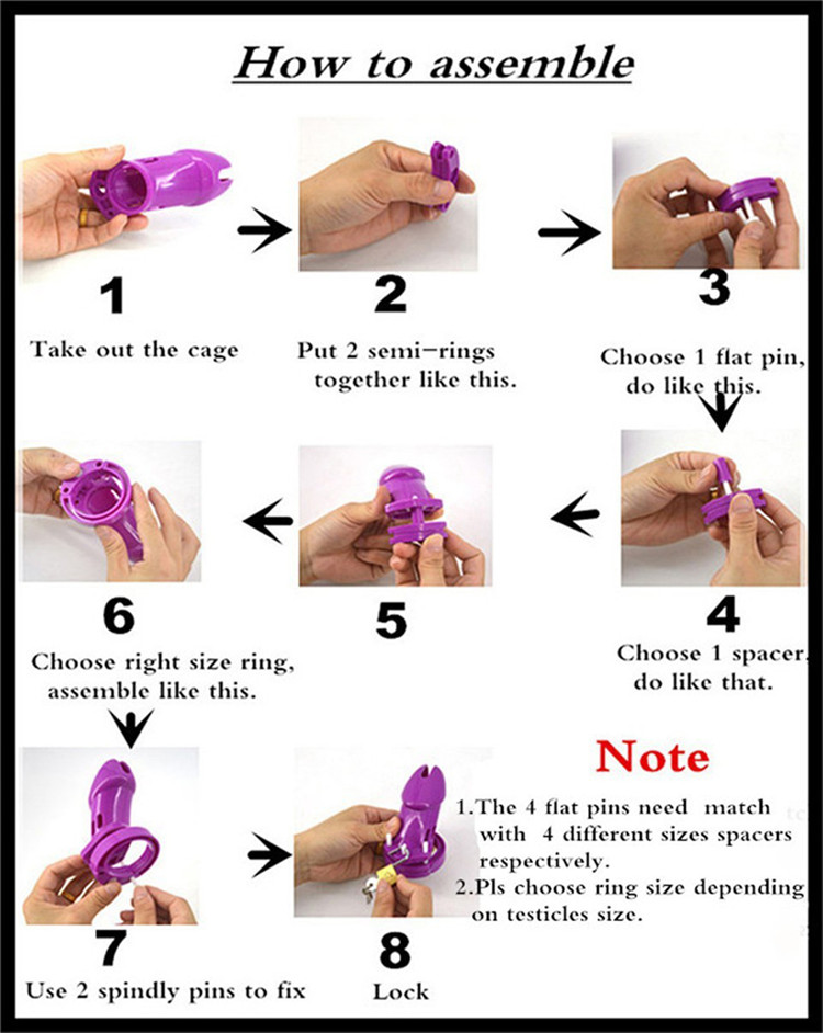 Cb6000 Male Chastity Device Adjustable Cock Cage Intimate Sex Toy With 5 Size Rings Durable Brass Lock Secure Number Tags - 8