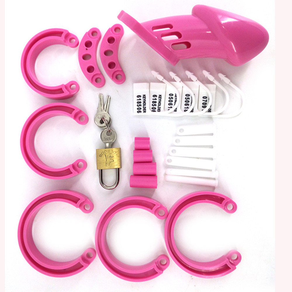 Cb6000 Male Chastity Device Adjustable Cock Cage Intimate Sex Toy With 5 Size Rings Durable Brass Lock Secure Number Tags - 3