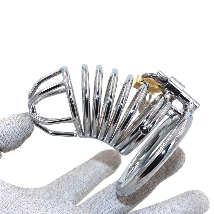 Male Chastity Device Spiral Penis Cage Metal Cock Belt Bondage Fetish Sex Toys For Men - 4